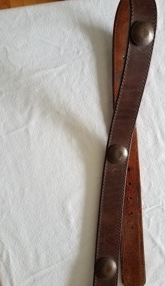 Vintage Australian Coin Concho Full Grain Leather Belt - Picture 2 of 8